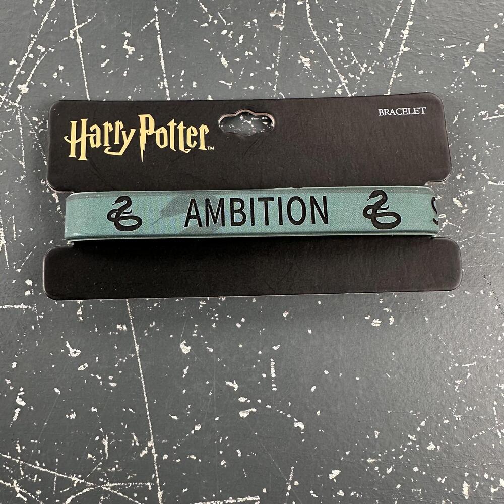 Harry Potter Bracelet One Size Blue Green Teal Slytherin Rubber Band NWT - Picture 1 of 2